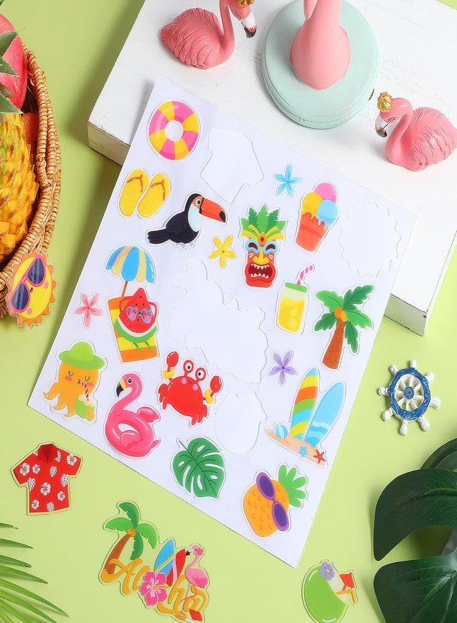 Gilprop 22 Pieces Hawaiian Thick Gel Clings Aloha Window Gels Decals Reusable Tropical Stickers Removable Tiki Flamingo Gel Clings for Windows Refrigerators Luau Party Decorations, 1 Sheet - Image 5